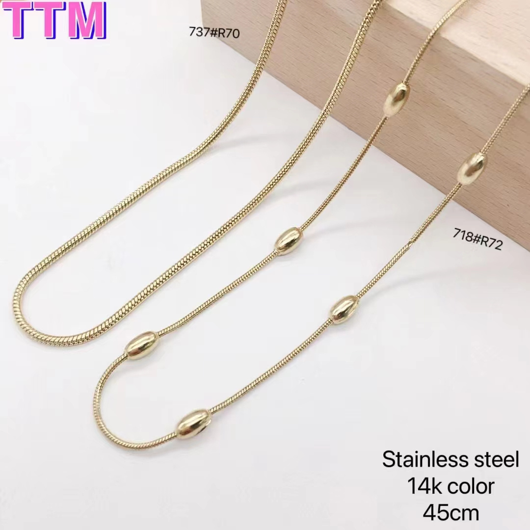 TTM1029 Xuping jewelry high retro temperament everywhere pendant stainless steel 14K gold chain necklace