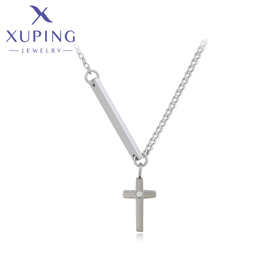 TTM-89 Xuping jewelry delicate charm jewelry cross pendant steel necklaces  hip hop men   ladies jewelry