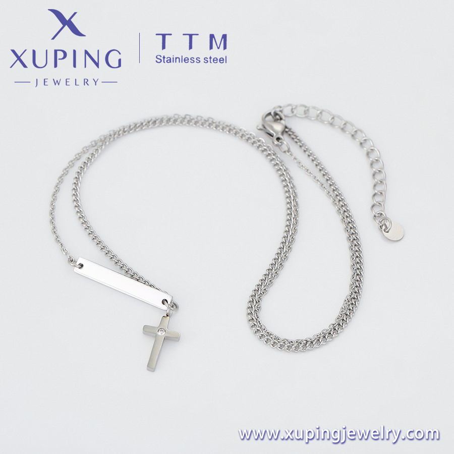 TTM-89 Xuping jewelry delicate charm jewelry cross pendant steel necklaces  hip hop men   ladies jewelry