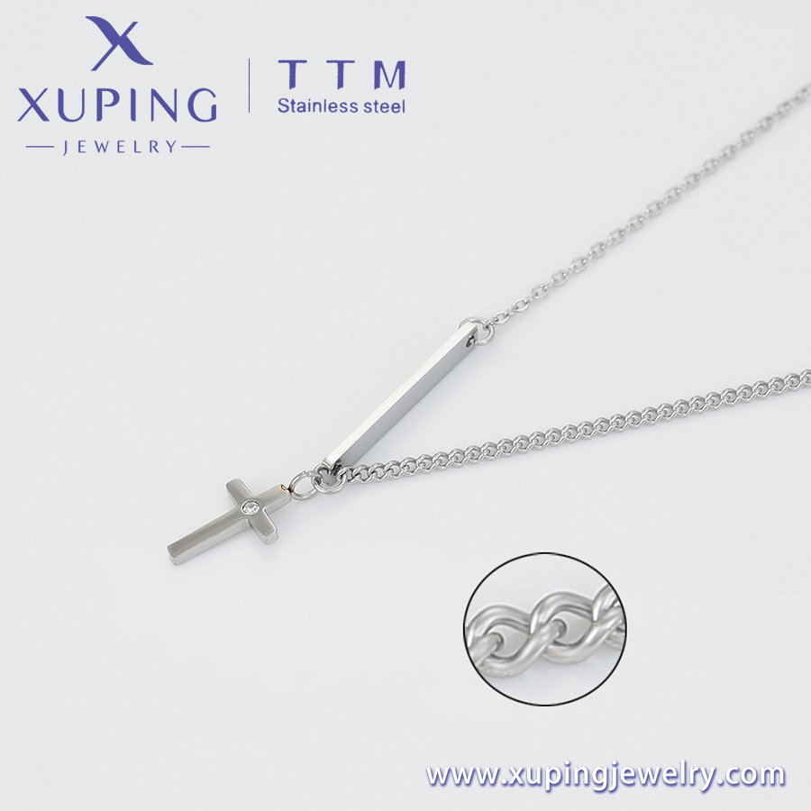 TTM-89 Xuping jewelry delicate charm jewelry cross pendant steel necklaces  hip hop men   ladies jewelry