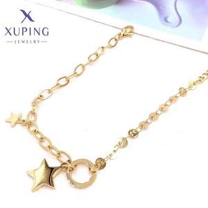 TTM-B753 Xuping jewelry wholesale simple butterfly bead round 14K gold plated stainless steel bracelet