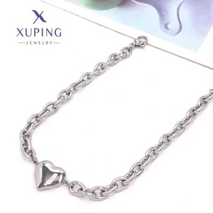 TTM-B7122 Xuping jewelry wholesale simple high quality butterfly heart bead platinum plated stainless steel bracelet