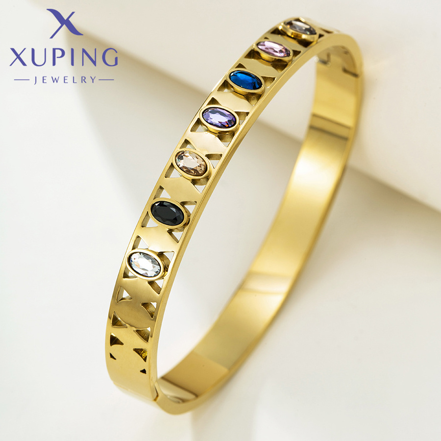 TTM xuping  New Arrival Fashion 14k Gold Stainless Steel Butterfly Heart Bracelets Women Zircon Snake Bracelet Jewelry