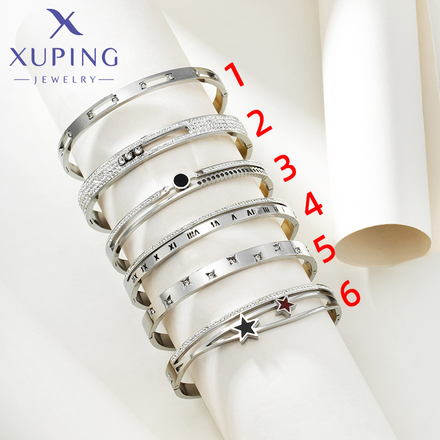 TTM xuping  luxury heart retro zircon gold color stainless steel diamond bracelets & bangles accessories for women