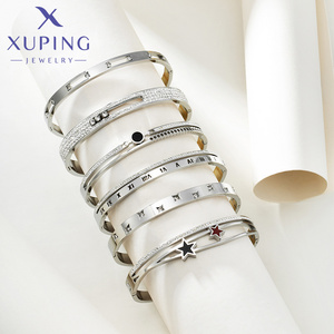 TTM xuping  luxury heart retro zircon gold color stainless steel diamond bracelets & bangles accessories for women