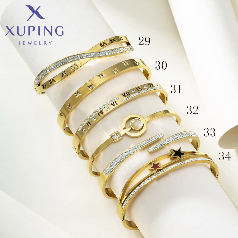 TTM xuping Latest Design Jewelry zircon Bracelet Luxury 14K Gold color Stainless Steel Mixed Style BRACELET for Women