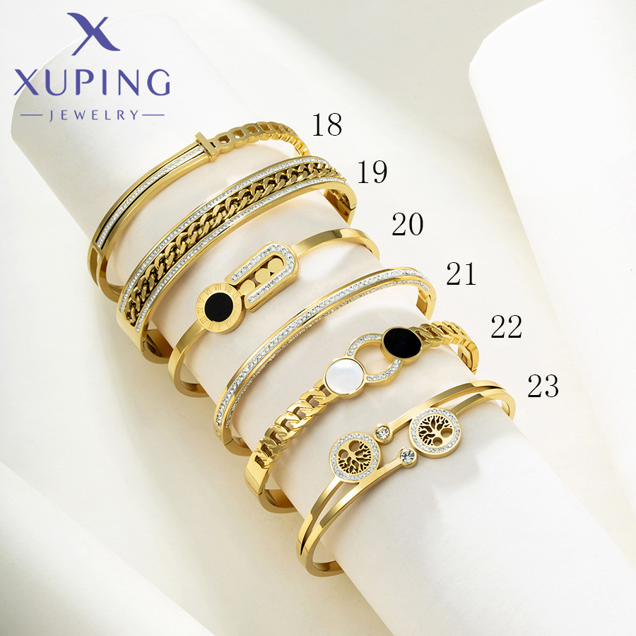 TTM xuping Latest Design Jewelry zircon Bracelet Luxury 14K Gold color Stainless Steel Mixed Style BRACELET for Women