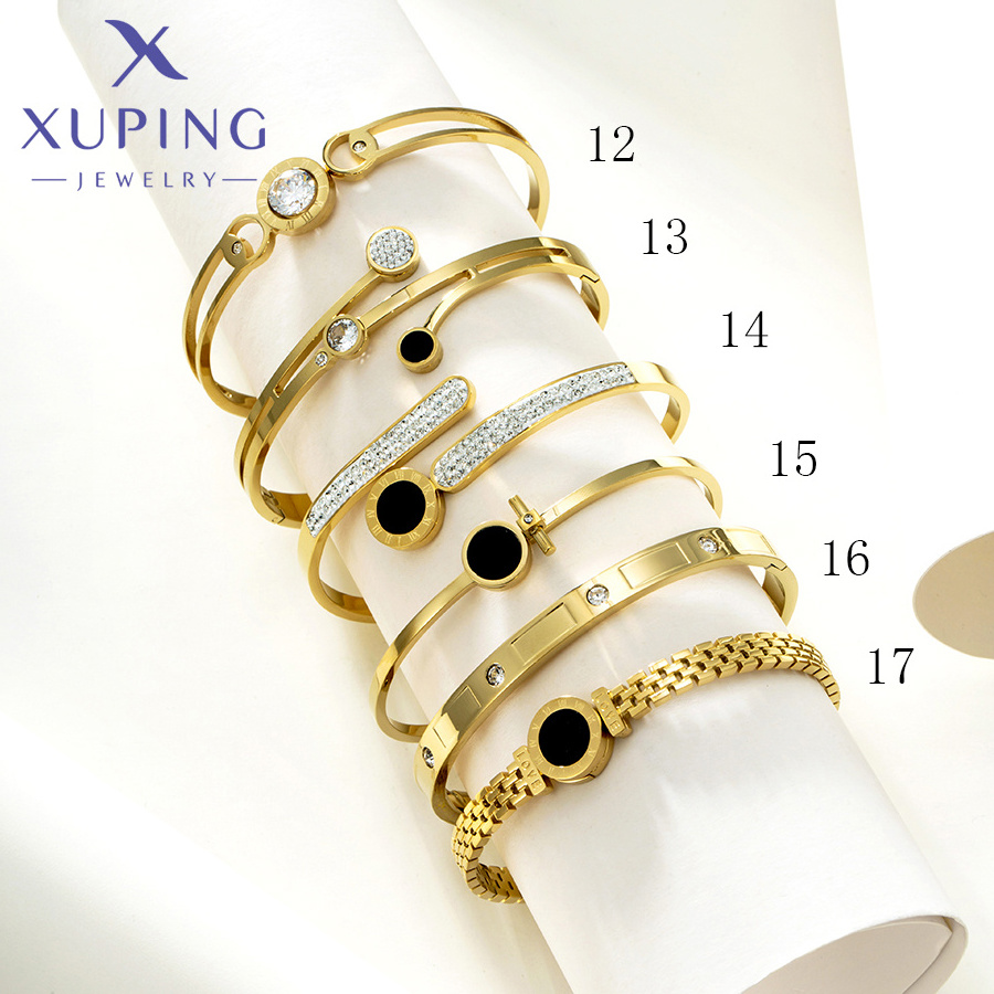 TTM xuping Latest Design Jewelry zircon Bracelet Luxury 14K Gold color Stainless Steel Mixed Style BRACELET for Women