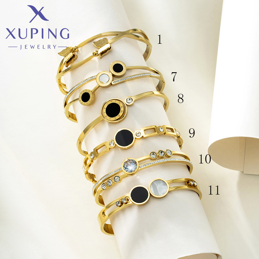 TTM xuping Latest Design Jewelry zircon Bracelet Luxury 14K Gold color Stainless Steel Mixed Style BRACELET for Women