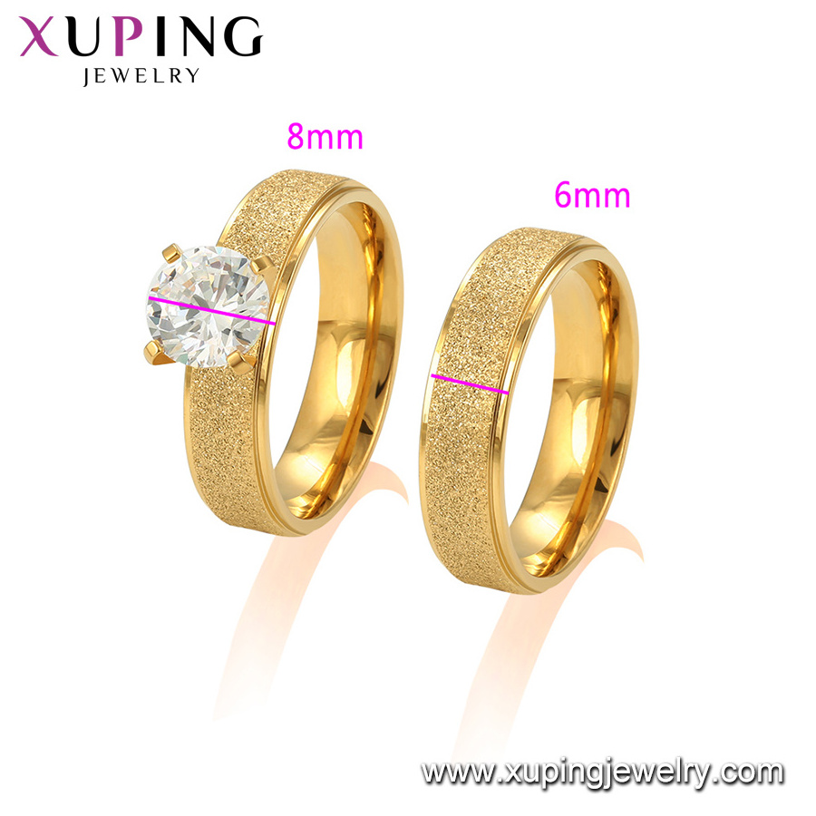 R-119 Xuping jewelry wholesale high quality elegant luxury simple zircon man ladies jewelry 14K color stainless steel ring