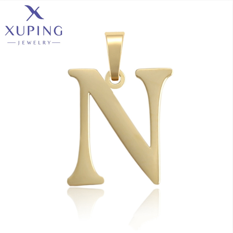 A00573043 Xuping Jewelry fashion jewelry gift simple classic middle letter N 14K color stainless steel pendant