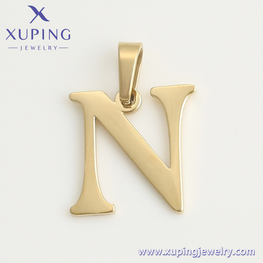 A00573043 Xuping Jewelry fashion jewelry gift simple classic middle letter N 14K color stainless steel pendant