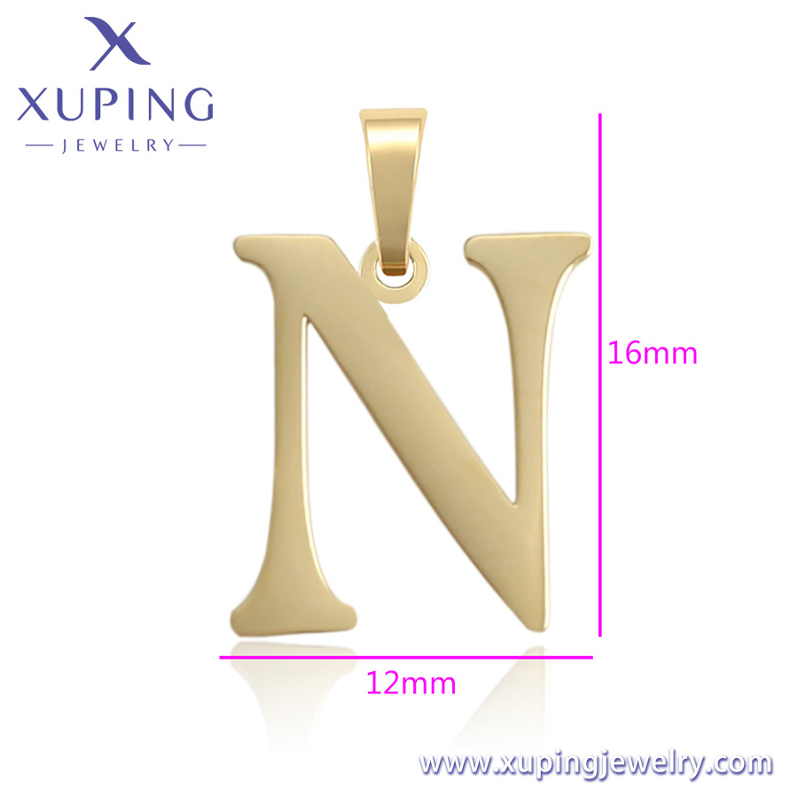 A00573043 Xuping Jewelry fashion jewelry gift simple classic middle letter N 14K color stainless steel pendant