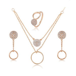 64520 Xuping wholesale Environmental Copper 18k gold filled jewelry sets ladies jewellery