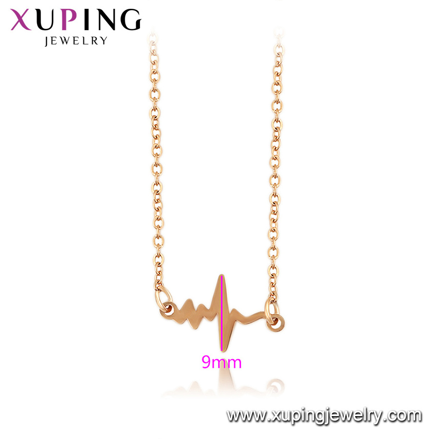 45742 Xuping jewelry women fashion jewelry popular lively simple letter notes 18K gold color stainless steel necklace