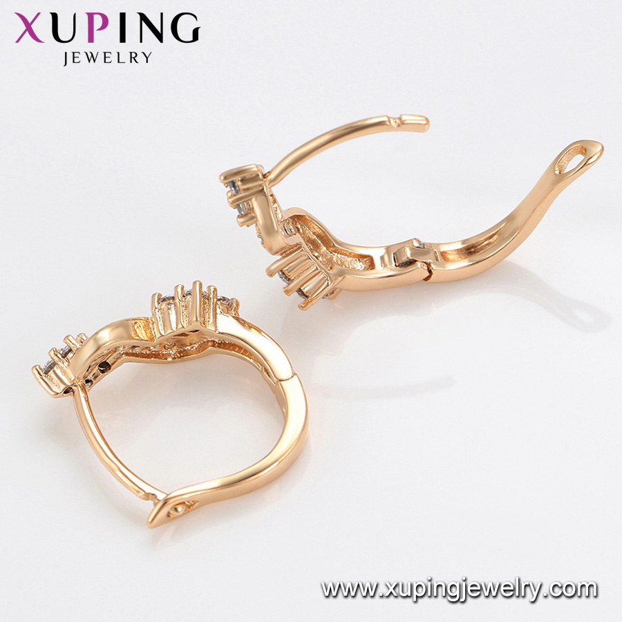 99322 xuping jewelry promotion Low order wholesale White stone hoop earrings