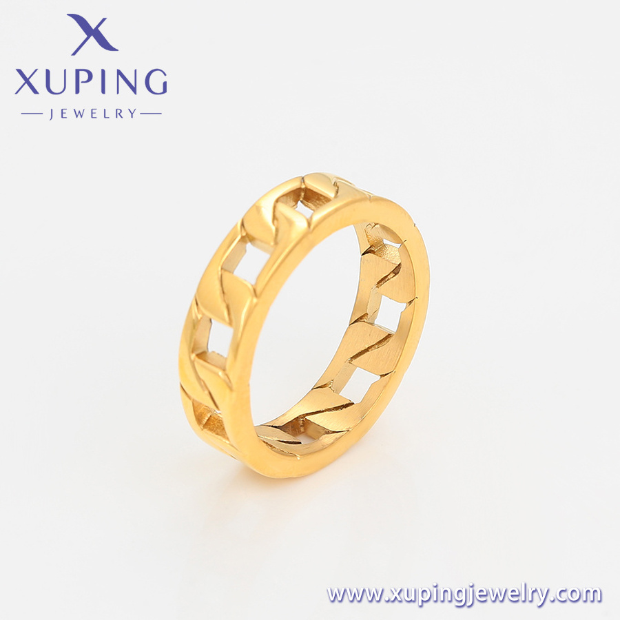 R-230 Xuping jewelry stainless steel neutral all-match male and female pledge engagement proposal 24K gold ring