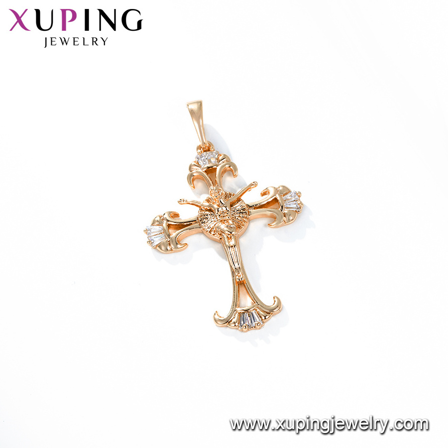 33286 Xuping high quality well design fancy cross pendant gold filled jewelry