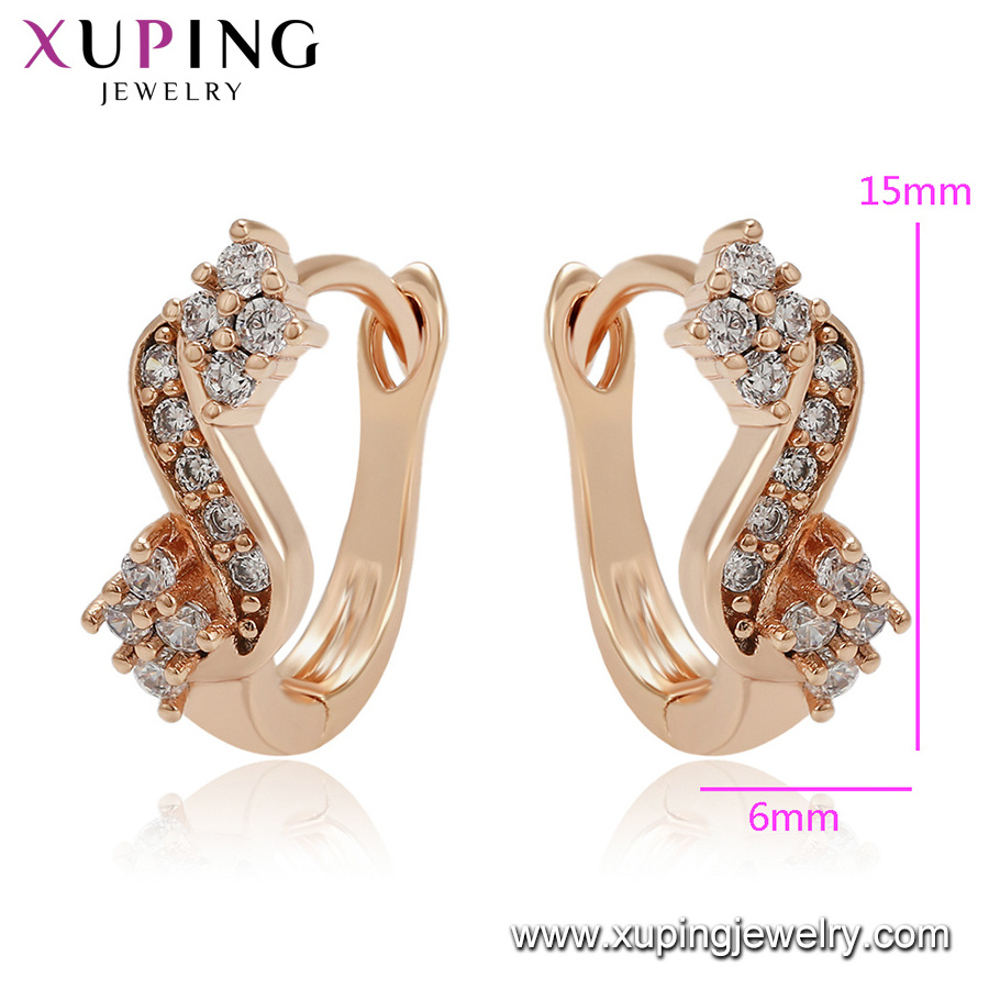 99322 xuping jewelry promotion Low order wholesale White stone hoop earrings