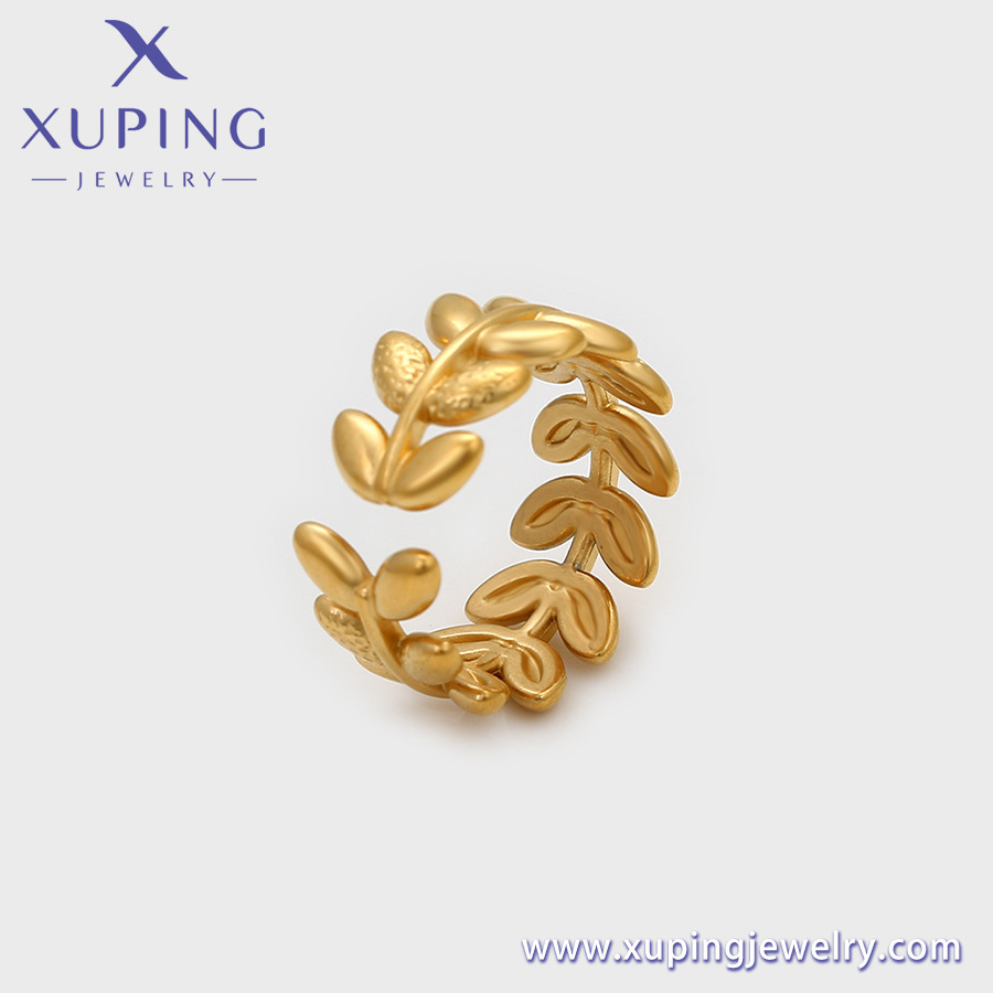 YXR-263 Xuping Jewelry24K gold elegant  Ancient/Royal Fashion Adjustable Vine leaf shape ring  stainless steel ring