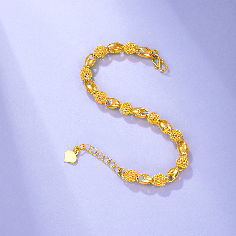 A00327503 xuping 24k Gold plated Buddha Beads Hollow Glossy Exquisite Bracelet Female Ins Design Bracelet wholesale