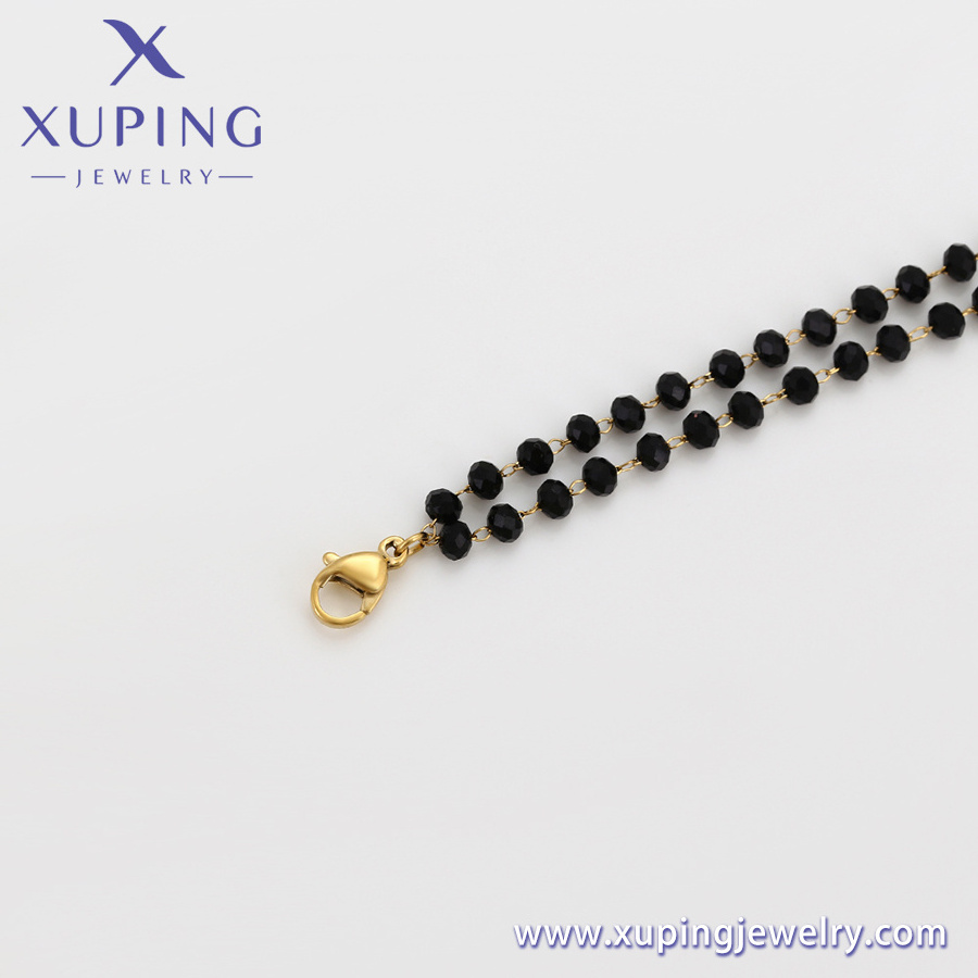 A00794701 Xuping jewelry Black crystal set blue diamond cross pendant rose gold noble lady bracelet