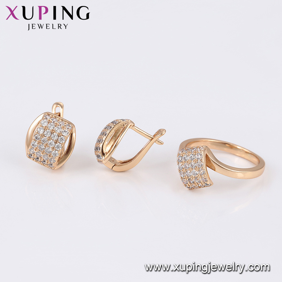 64742 xuping jewelry 18k gold plated fashion stone jewelry set