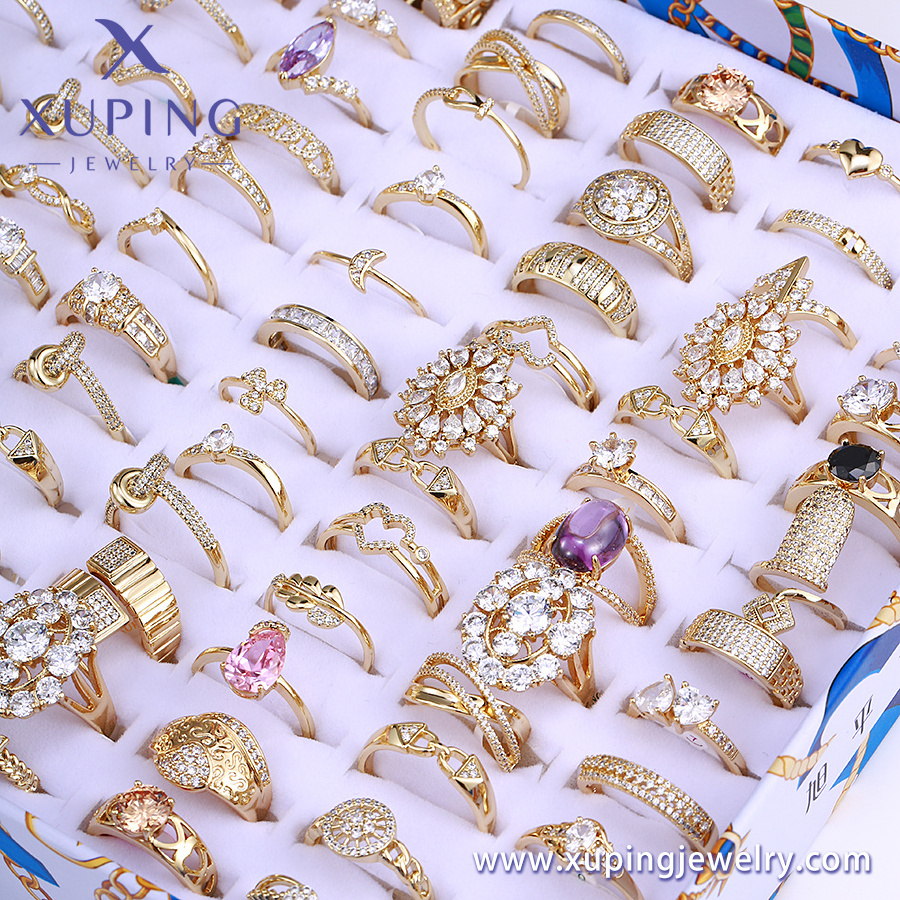 18k plated Xuping special price Wholesale Bulk Ring High Quality 18K Gold Plated Flower Heart Letters Cross Finger Ring