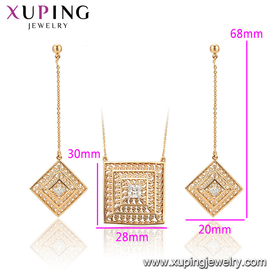 65301 XP wholesale jewelry gold pendant chain+elegant design earring 18 carat gold brazilian gold jewelry sets bijoux joyeria