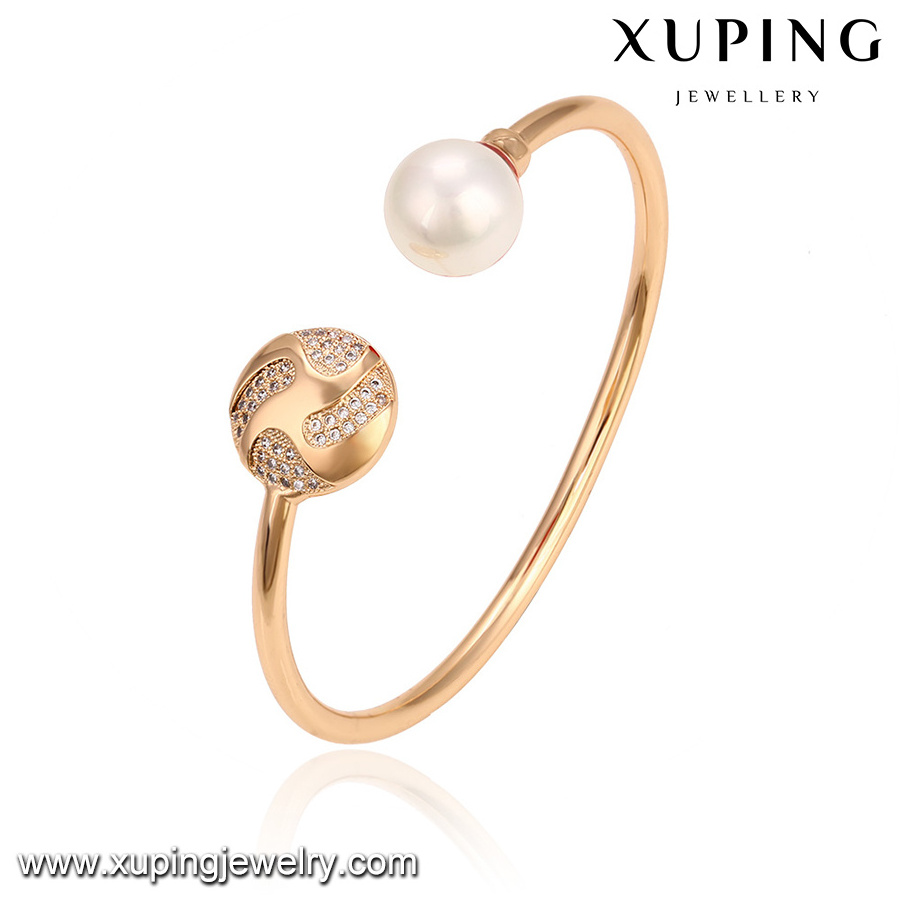 51787 Xuping Jewelry Wholesale Fashion Pearl Bangle for Ladies With Gold Plated