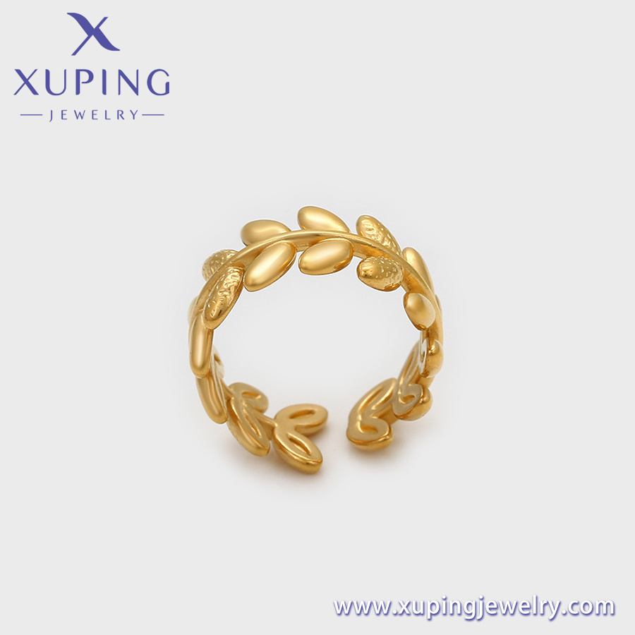 YXR-263 Xuping Jewelry24K gold elegant  Ancient/Royal Fashion Adjustable Vine leaf shape ring  stainless steel ring