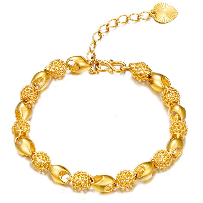 A00327503 xuping 24k Gold plated Buddha Beads Hollow Glossy Exquisite Bracelet Female Ins Design Bracelet wholesale