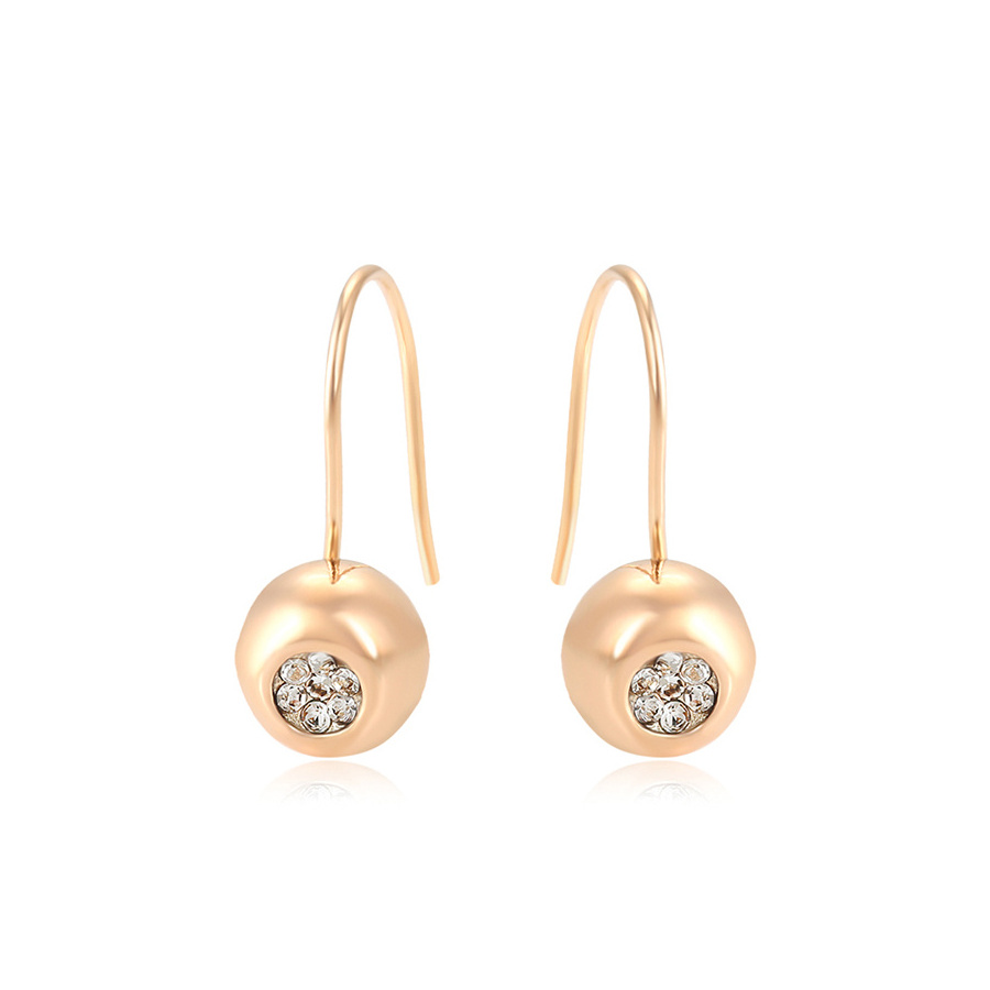 94589 Xuping Jewelry Simple design and Popular Hoop ball Earrings with 18K Gold Plated