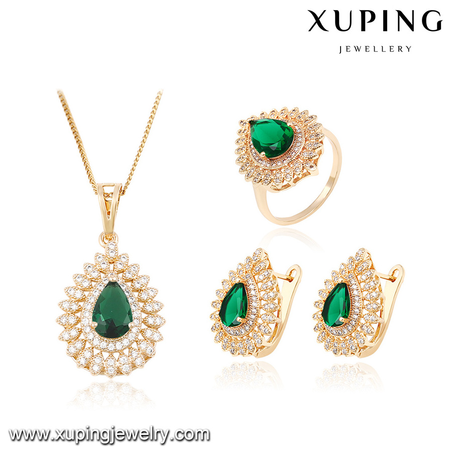 63881 Xuping zirconia jewelry bridal wedding Jewelry set with 18k gold plated