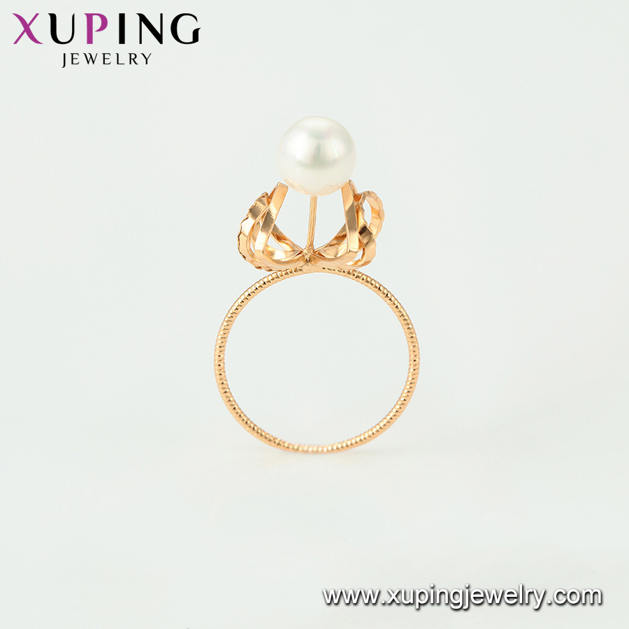 15458 xuping 18k gold plated fashion funky imitation elegant pearl ring for ladies