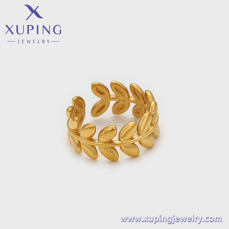 YXR-263 Xuping Jewelry24K gold elegant  Ancient/Royal Fashion Adjustable Vine leaf shape ring  stainless steel ring