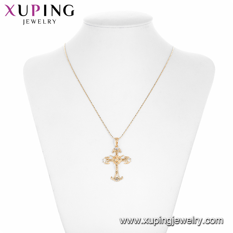 33286 Xuping high quality well design fancy cross pendant gold filled jewelry