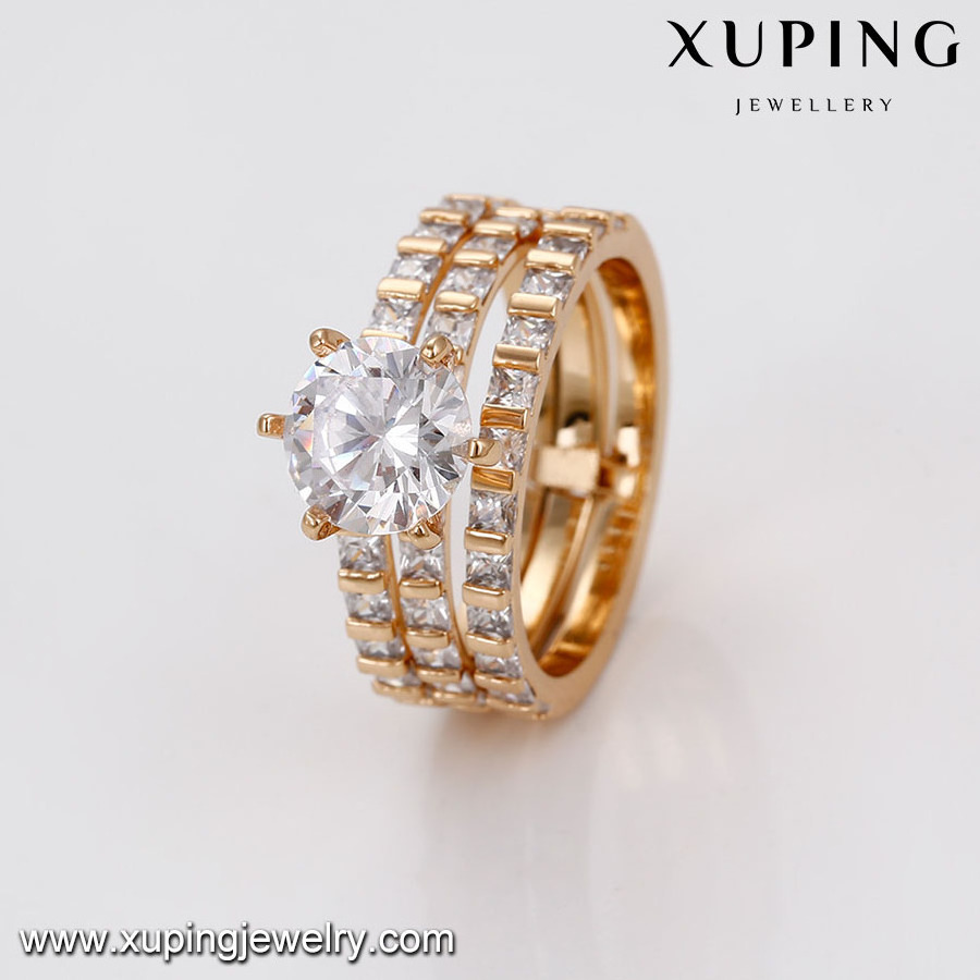 14696 Xuping Jewelry Fashion Stone Rings with 18K Gold Plated