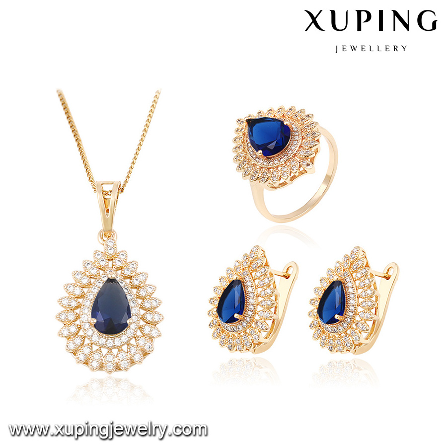 63881 Xuping zirconia jewelry bridal wedding Jewelry set with 18k gold plated