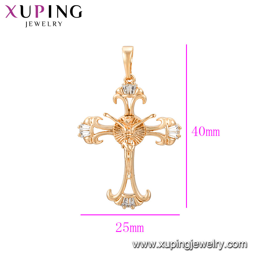 33286 Xuping high quality well design fancy cross pendant gold filled jewelry