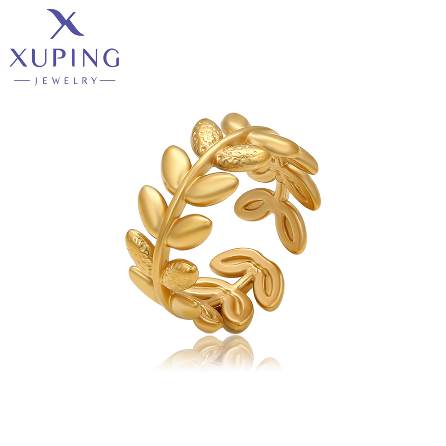 YXR-263 Xuping Jewelry24K gold elegant  Ancient/Royal Fashion Adjustable Vine leaf shape ring  stainless steel ring