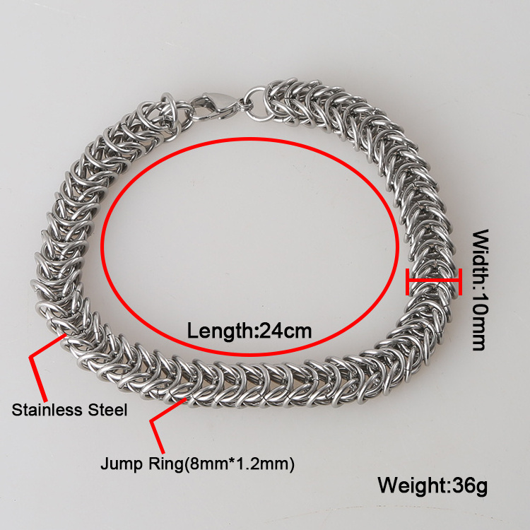 Xuqian 2021 new stainless steel bracelet jump rings diy jewelry making heavy mens bracelet