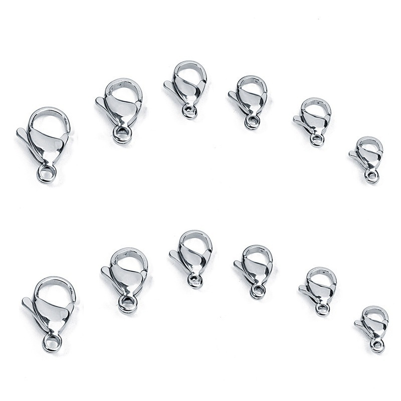 XuQian 304 Stainless Steel Lobster Clasps Claw Clasps for Bracelet Necklace Jewelry Making Findings