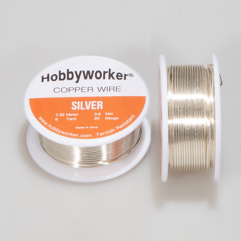 Hobbyworker 20 Gauge(0.8MM) Silver Plated Special Copper Wire with High Flexibility for Beginner DIY Jewelry Making Manufacturer