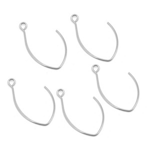 Hobbyworker 100Pcs/Bag 2022 Trendy 30-40MM Stainless Steel V Shape Ear Hook for DIY Earrings Jewelry Making Accessories A5573