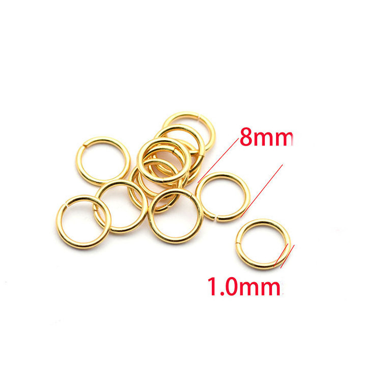 Hobbyworker Stainless Steel Gold Open Jump Rings Split Rings Connectors for DIY Jewelry Making Accessories Supplies