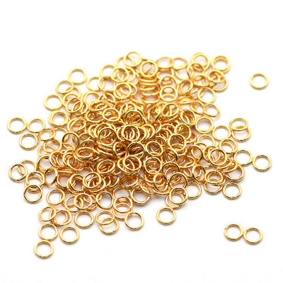 Hobbyworker Stainless Steel Gold Open Jump Rings Split Rings Connectors for DIY Jewelry Making Accessories Supplies