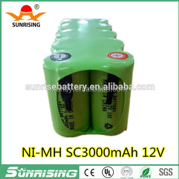 Sunrising 12v ni-mh SC battery pack 2000mah for emergency light