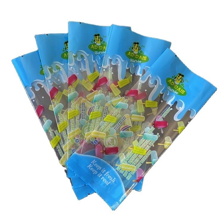 High quality free custom design colorful clear heat seal plastic ice popsicle ice cream ice lolly packaging bag