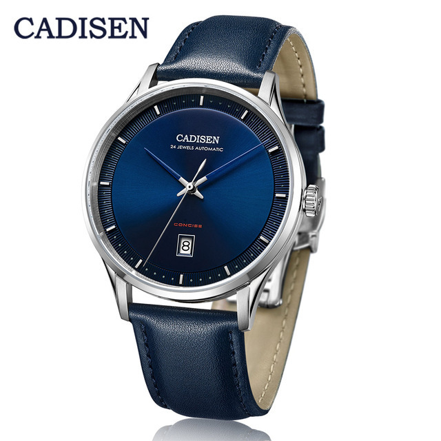 CADISEN 8143 New Top Automatic Men's Mechanical Watch Rose Gold Leather Watch